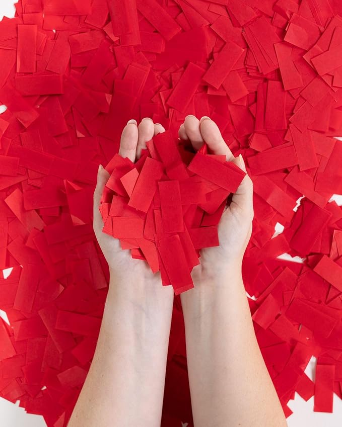 Ultimate Confetti, Red Biodegradable Confetti - Rectangular Tissue Paper Confetti for Cannon and Launcher use – Best for Gender Reveal, Live Parties, Concerts and Weddings - 20 lb, 320 oz
