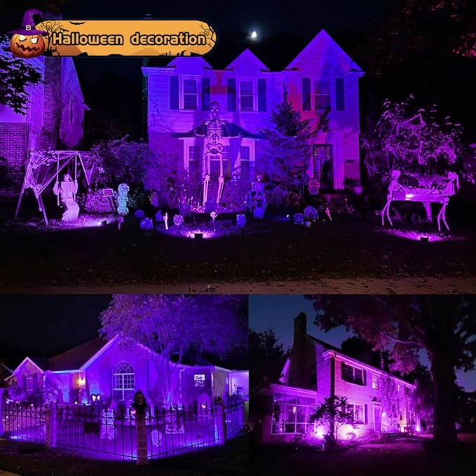 MELPO Black Light 30W LED Blacklight Flood Light Outdoor for Glow Party, Halloween Decoration, Body Paint, Fluorescent Poster, Neon Glow, IP66,US-Plug-Switch-6.7Ft Cord (4 Pack)