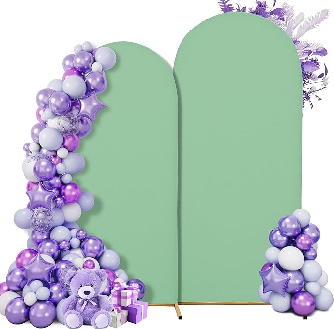 Wedding Arch Cover 7.2FT 6FT Arch Backdrop Cover Spandex Fitted Arch Cover for Round Top Chiara Backdrop Stand Covers for Wedding Birthday Party Baby Shower Banquet Ceremony Decoration
