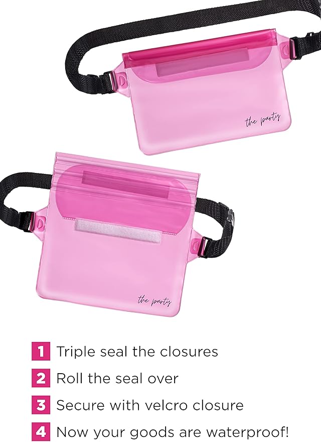 Waterproof Bachelorette Party Fanny Pack Set (7 Pack - Pink) 1 “Wife of the Party” Bride Fanny Pack and 6 “The Party” Bachelorette Fanny Packs | Bachelorette Party Favors I Bachelorette Gifts