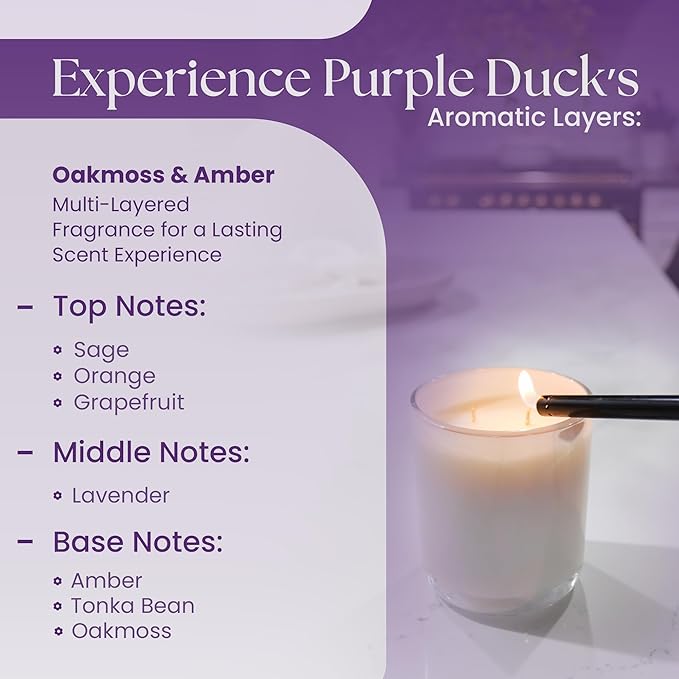 2-Wick Scented Candle, Long-Lasting Jar Candle for Home, Relaxing & Clean Burn, Coconut Wax Scented Candles, Gift Set for Women, Birthdays, Holidays – Oakmoss Amber 11 Oz