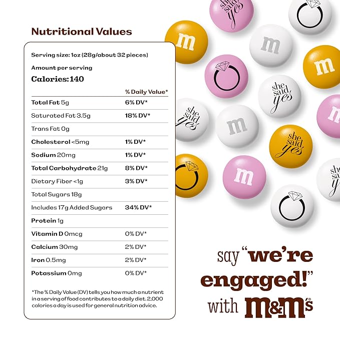 M&M’S WORLD Engagement Party M&M’S Chocolate Candy 5 lb Bag – Romantic Mix for Wedding Events, Bridal Showers, Candy Buffets, Table Decor, or Engagement Celebration Favors