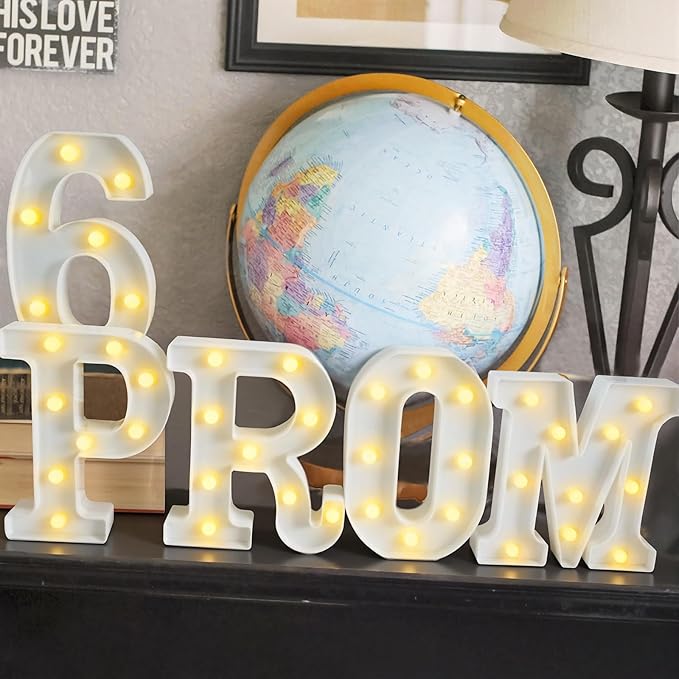 Graduation Decorations 2026 Deals - 8 LED Marquee Light Up Letters Sign "PROM 2026" - Class of 2026 Ornaments for Kindergarten Senior High School College Table Wall Centerpieces Decor Party Supplies