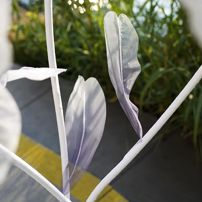 Giant Artificial Flower Decor,Oversized Gradient Organza Flower with Bendable Stem,DIY Shape Fake Flower Sculpture with Heavy Base for Wedding,Event,Party & Photo Backdrop,Store Display(purple)