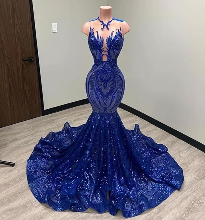 Keting Shiny Sequined Mermaid Women's Prom Party Evening Gala Dress Pageant Celebrity Gown