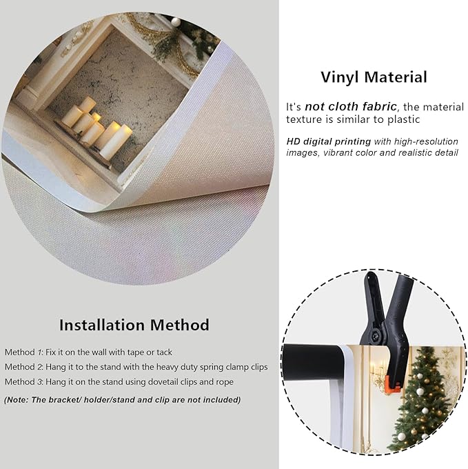 YongFoto Christmas Fireplace Backdrop 15x10ft Room Christmas Trees Classic Retro Wall Photography Background New Year Xmas Eve Family Winter Holiday Party Banner Photoshoot Wallpaper Photo Booth
