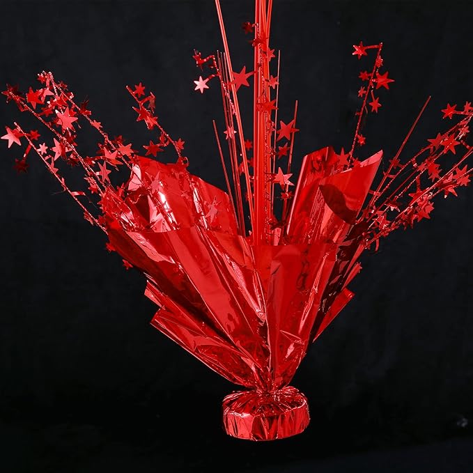 6 Set Red Christmas Table Balloons Centerpiece Stand Kit with Red and Confetti Balloons for Birthday Party Baby Shower Valentine's Day Wedding Prom Graduation Retirement Table Decorations