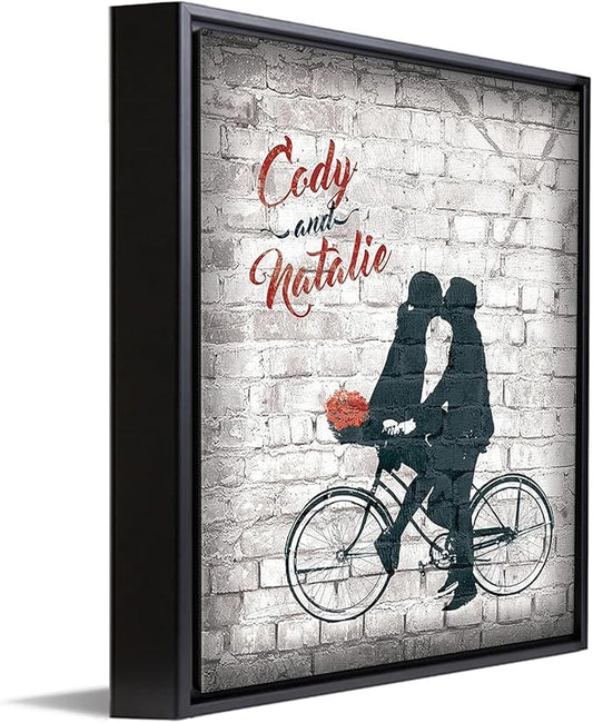Personal-Prints BUILT FOR TWO | Personalized Romantic Canvas Art Gift with Your Names | Custom for Valentine’s Day or Wedding Anniversary (12"x16" Float Framed Canvas)
