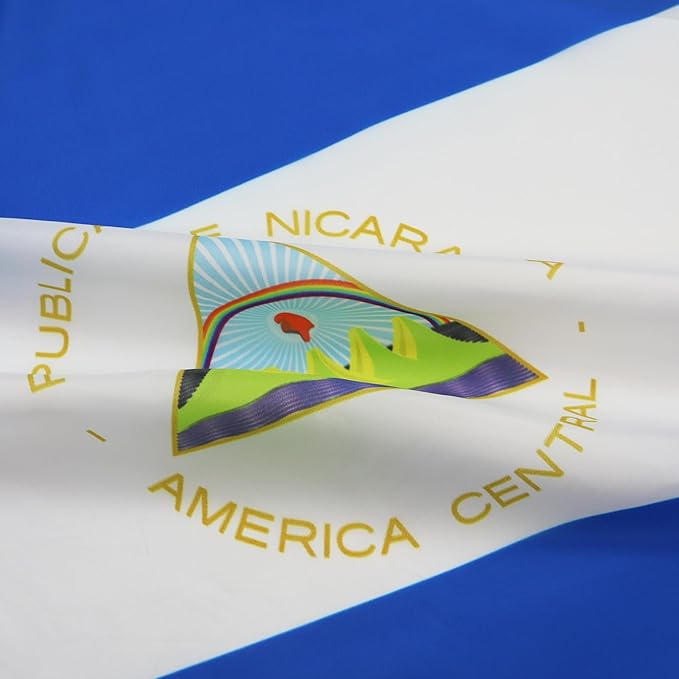 AZ FLAG Set of 5 Nicaragua Flags – 90 x 60 cm – Nicaraguan Flag 100% Polyester with Integrated Metal Eyelets