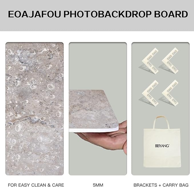 5PCS Double Sided Flat Lay Photo Studio Backdrop Boards, 16x16 Inch Waterproof Tabletop Background Board, Reusable Backdrop Props for Food Makeup Jewelry Product Shooting