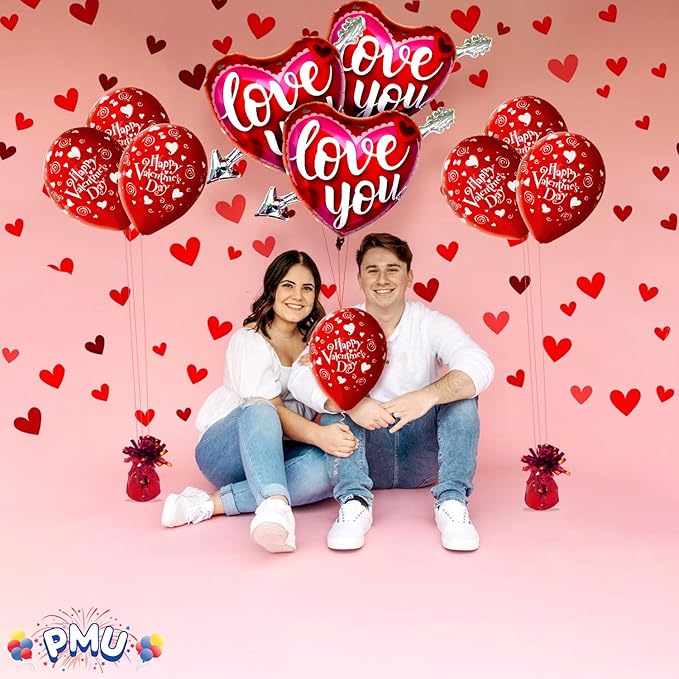 PMU Valentines Day 39 Inch Mylar Foil Balloon Love You Heart and Arrow (25/Pkg) Pkg/1