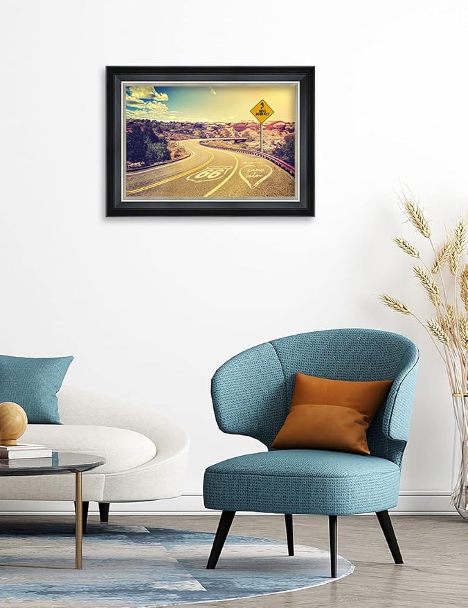 IPIC - Love Journey Personalized Framed Wall Art with Names and Date on, Giclee Prints with Solid Wood Frame, Customized Gift and Memorial Gifts for Wedding Anniversary.