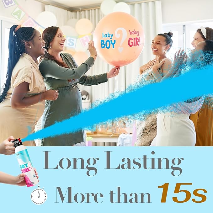 Gender Reveal Fire Extinguisher Set for Newborn Baby, 4Pcs Blue Gender Reveal Smoke Bombs, 100% Biodegradable Color Blaster for Cool Gender Reveal Ideas, Confetti Power Cannon Shooter Party Supplies
