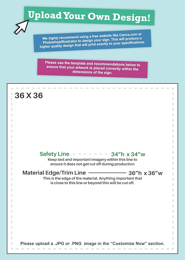 Personalized Mesh Banner – Printed Customizable 9oz Mesh Banner for Indoor and Outdoor Use (3'x3')