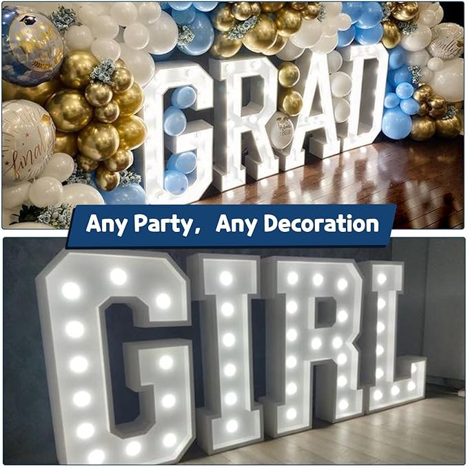 Marquee Letters 4 Feet Tall Large Light Up Letters Decorations Wedding Engagement Proposal White Party Decorations Marry Me Sign Big Cardboard Backdrop T
