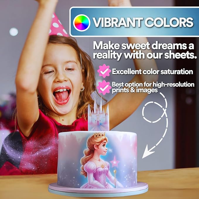 paper2eat Frosting Sheets Premium XL 11.75" x 16.50" (A3) - 30 count - White Edible Icing Sheets - Kosher Certified