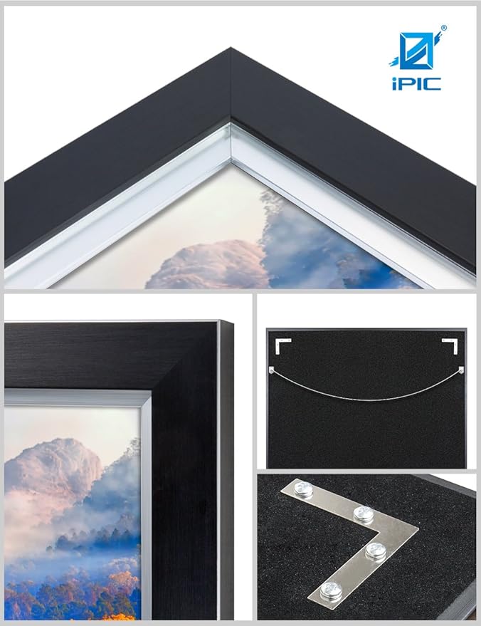 IPIC - Grow Old Together, Personalized Artwork with Names and Date on, Customized Gift for Anniversary,Wedding,Birthday and Holidays. Picture size: 30x20, Framed Size: 33x23