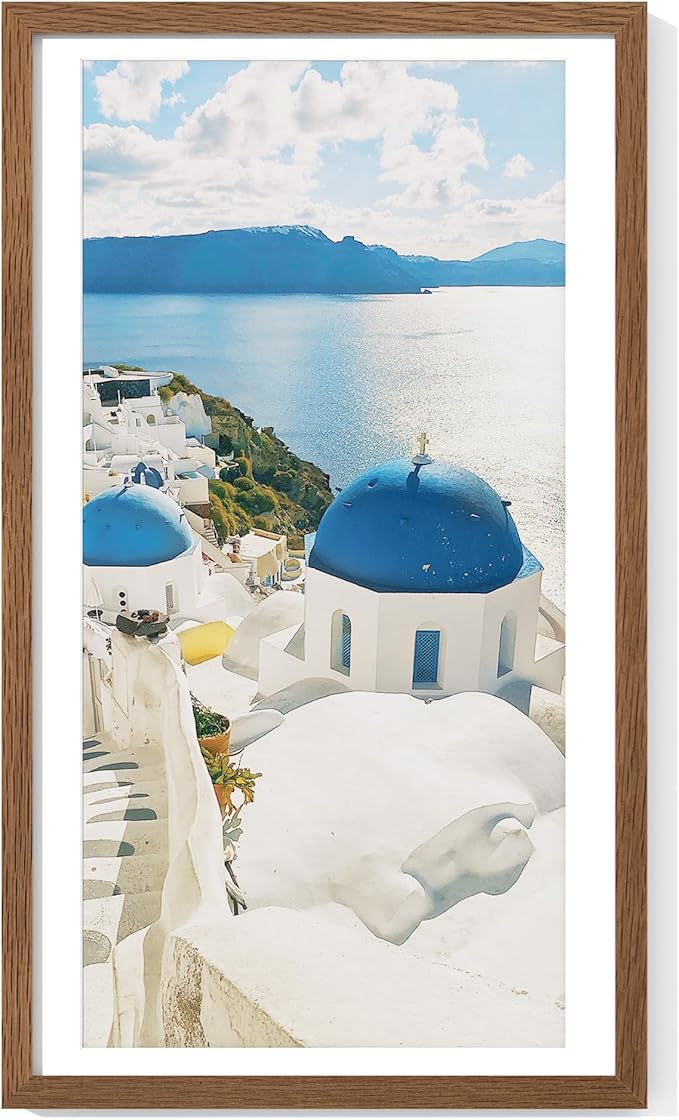 Axeman 14x24 Picture frame with mat for 11x22, Tempered Glass and Hanging Hardware Included Natural Oak Home Decor Art Hanging Poster Frame, Walnut