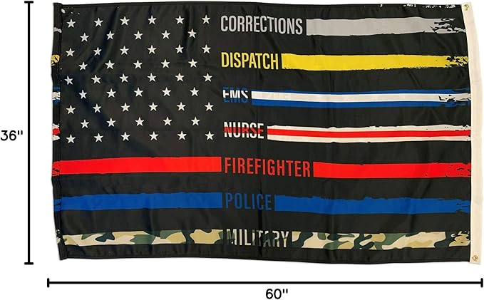 FlagSource First Responder Polyester Patriotic Flag, Dual Sided, 3x5'