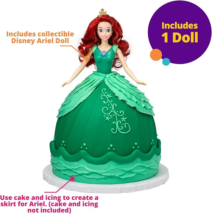 DecoPac Disney Princess Doll Signature Cake DecoSet Cake Topper, Ariel, 11"