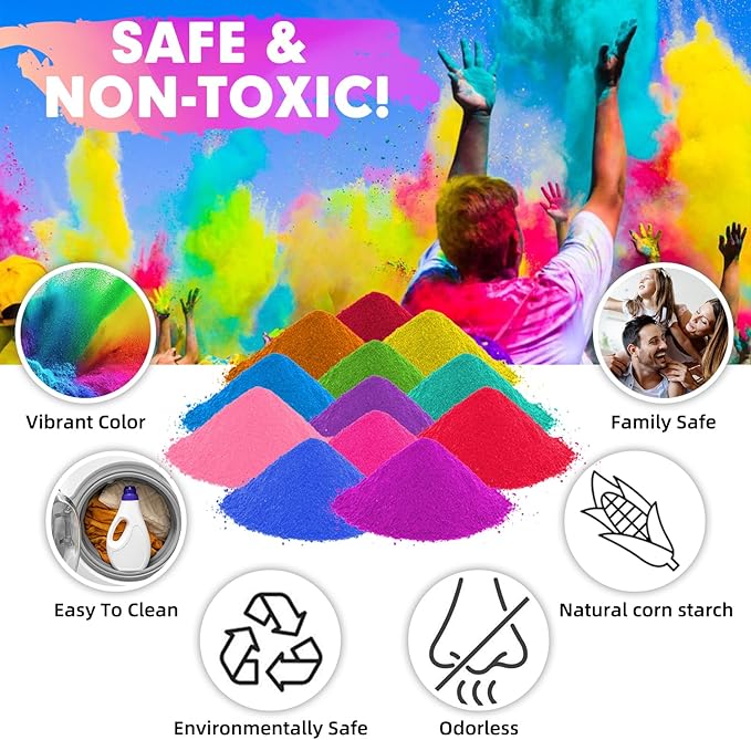 ARELUX Bright Pink Color Powder - 6lbs Bulk (2x3lb) for Color Wars, Powder War & Fun Events | Durable Individual Packets, Vibrant Holi Powder for Gender Reveal, Run, Rangoli, Parties | Non-Toxic