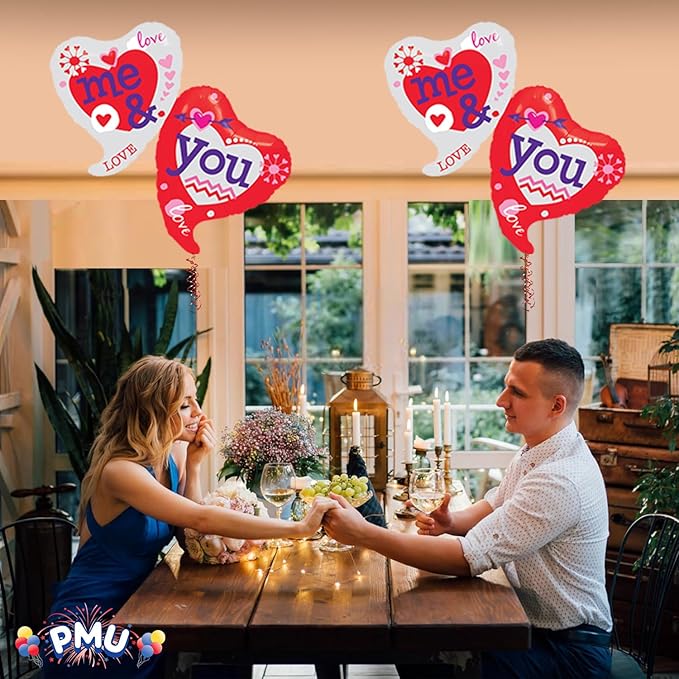 PMU Valentine's Day "Me & You" 42in Mylar-Foil Balloon 10/pkg