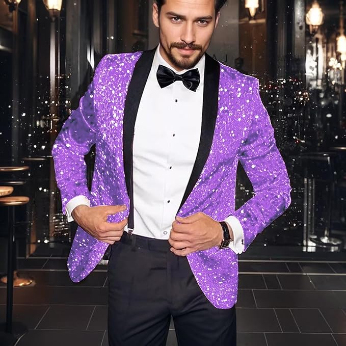 High-End Suits Sequins Men Tuxedo Sparkly Shawl Lapel Homecoming Suit Glitter 2 Pieces Party Prom Festival Blazer Pants
