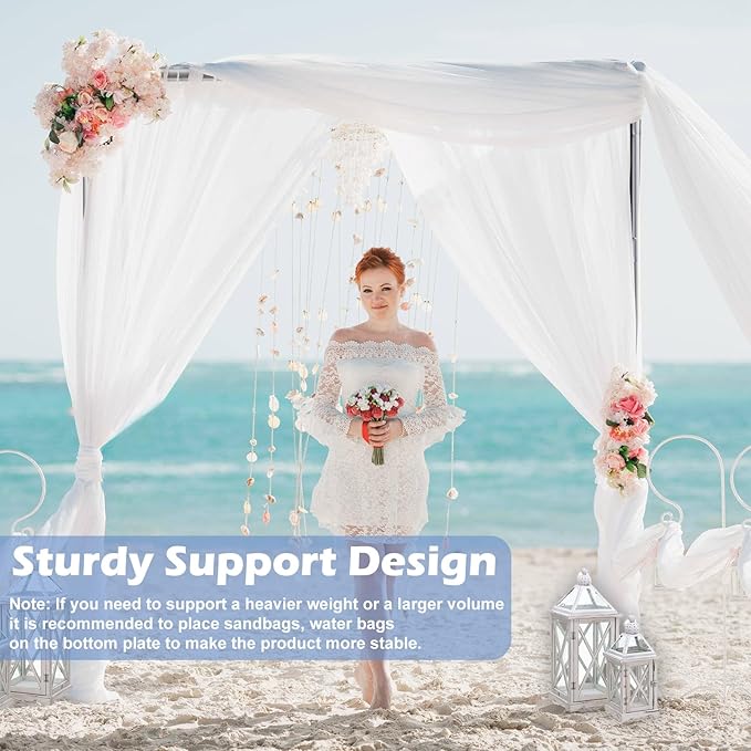 Heavy Duty Backdrop Stand, 8x10ft Pipe and Drape Backdrop Stand Kit with Adjustable Telescopic Poles Frame and Metal Base, Background Holder for Parties Wedding Birthday Photography