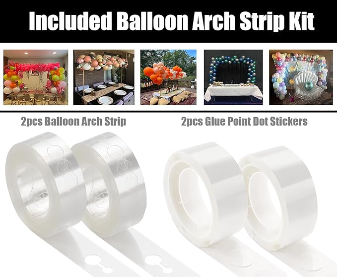 LANGXUN Meatl Table Balloon Arch Kit, Adjustable 16''-56'' Tall 29"-98" Length Table Stand, For Birthday Party Wedding & Graduation Decorations, Christmas Decort Baby Shower Party Supplies (Black)