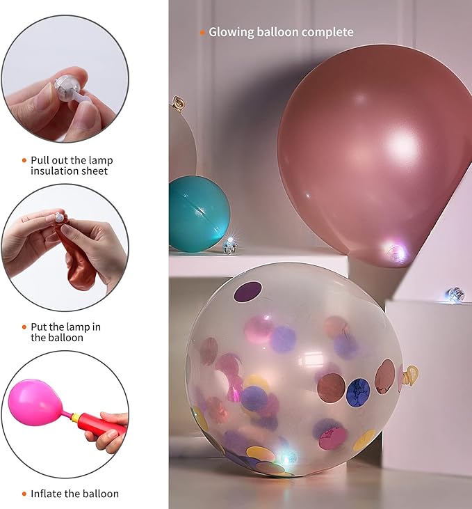 Aogist 100pcs Red Balloon Lights,Long Standby Time Waterproof Mini Light,Battery Powered,Round LED Ball Lamp for Latex Balloon Paper Lantern Birthday Christmas Halloween Party Decorative