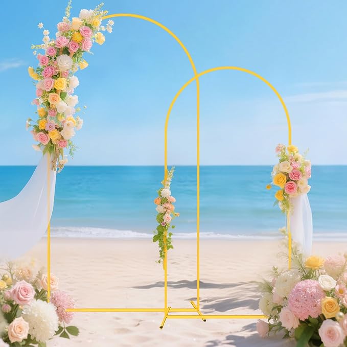 Wedding Arch Backdrop Stand and Pink Arch Covers 7.2 and 6FT Set of 2 Metal Backdrop Stand for Parties with Arched Backdrop Stand Cover for Birthday Theme Party Bridal Baby Shower Decorations