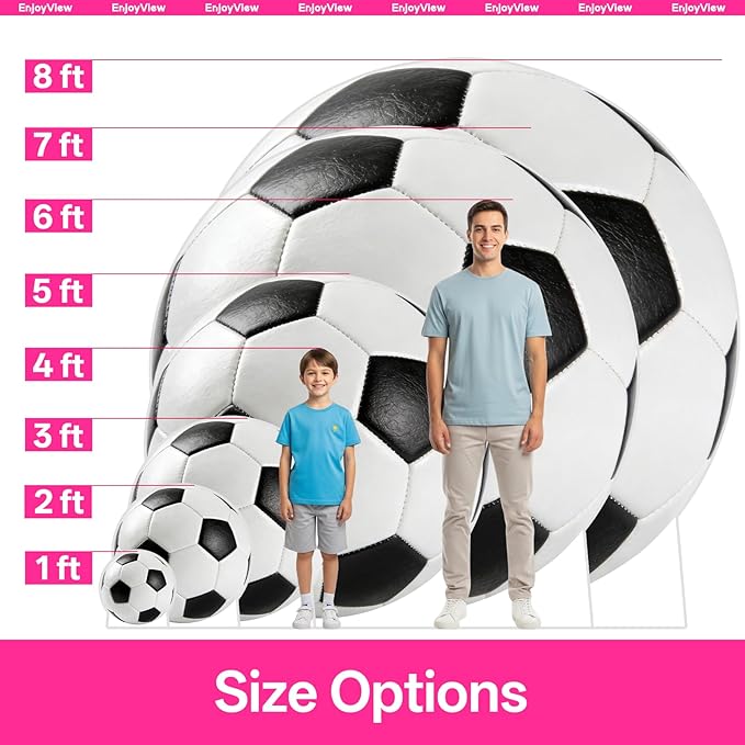 Soccer Cardboard Cutout, 6FT Life Size Cutouts Decor for Sports Themed Party Backdrop, Photo Booth Props, Birthday Table Centerpieces, Soccer Game Stand Up Display