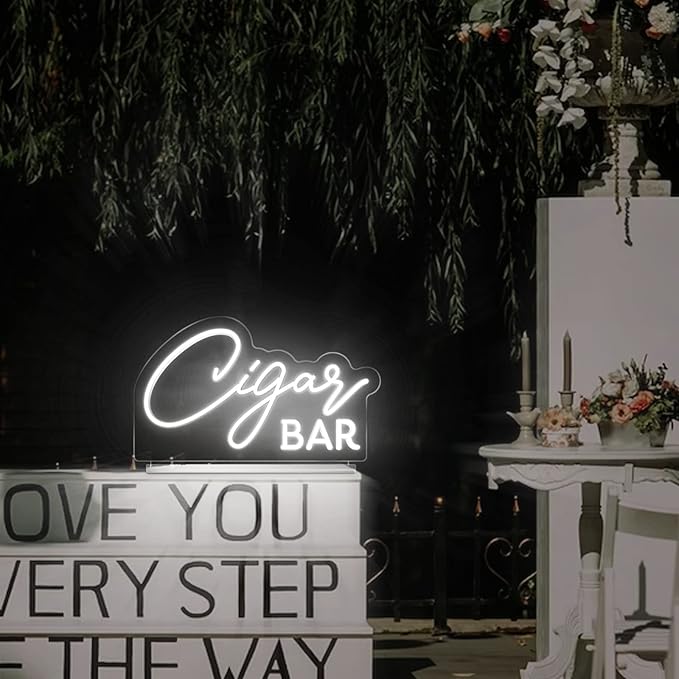 Neon Sign Tabletop, White Wedding LED Neon Light with Stand, Handmade Night Lamp for Wedding Event Party Man Cave Home Pub Club Reception Dessert Table Sign - 15''