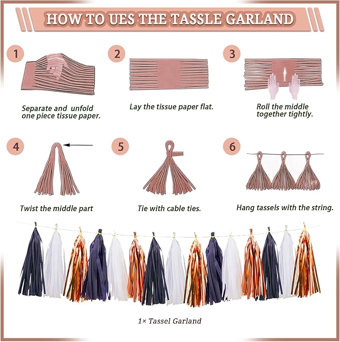 273 Pcs Rose Gold and Birthday Decorations, Birthday Decorations for Women or Girl Kit - Banner, Balloon, Tiara, Sash, Tableware with Rose Gold Dot and Black for 25 Guests