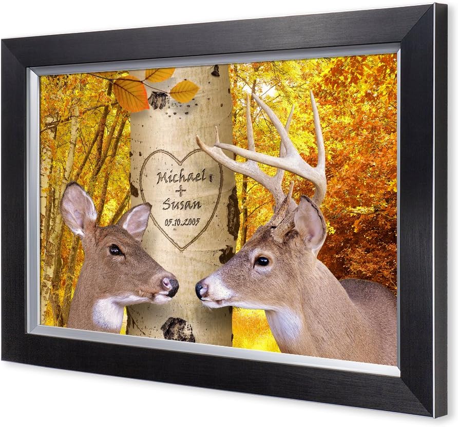 IPIC - Oh My Dear, Personalized Artwork with Names and Date on, Customized Gift for Anniversary,Wedding,Birthday and Holidays.Picture size: 18x12, Framed Size: 21x15