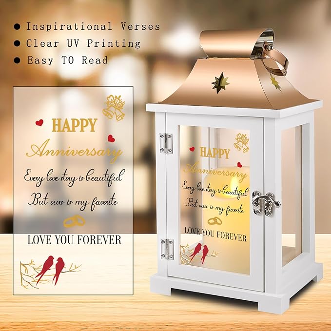 50th Wedding Anniversary Lantern,Best 50th Anniversary Wedding Gifts for Couple Parents Husband Wife Grandparents,Happy 50th Anniversary Decoration,Unique 50th Anniversary Wedding Gift Ideas