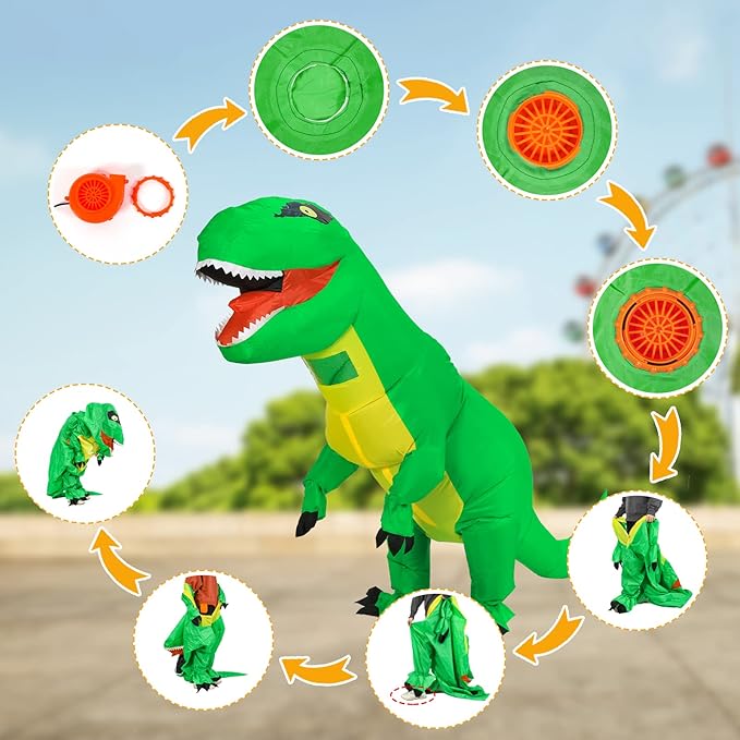 inflatable dinosaur costume adult, T-Rex Dinosaur Costume Adults Funny Cosplay Halloween