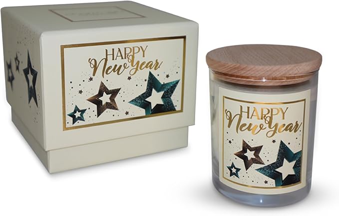 CharmLab Candle – Christmas, 12 oz Glass Jar with Wooden Lid, Wood & Spice Sandal Scent, Christmas Star, Up to 40H Burn, Luxury Gift Box, Elegant Holiday Candle & Home Decor Gift
