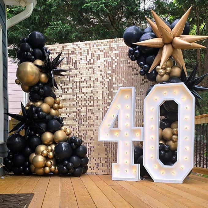 COKAOBE Champagne Gold Shimmer Wall Backdrop 24PCS Gold Sequins Backdrop Decoration Panels, Photo Backdrops for Birthday, Anniversary Wedding Engagement Decoration (Champagne Gold)
