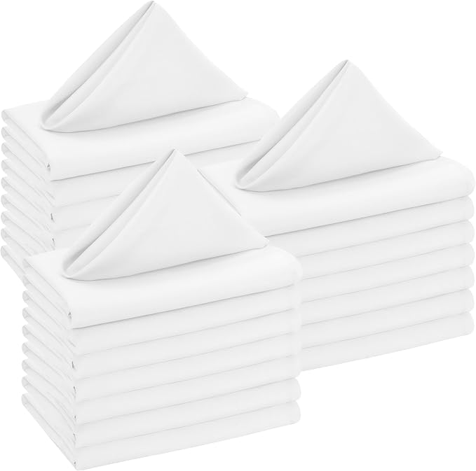 Utopia Home [288 Pack, White] Cloth Napkins 20x20 Inches, 100% Polyester Hemmed Edges, Washable and Reusable Ideal for Parties, Weddings and Dinners