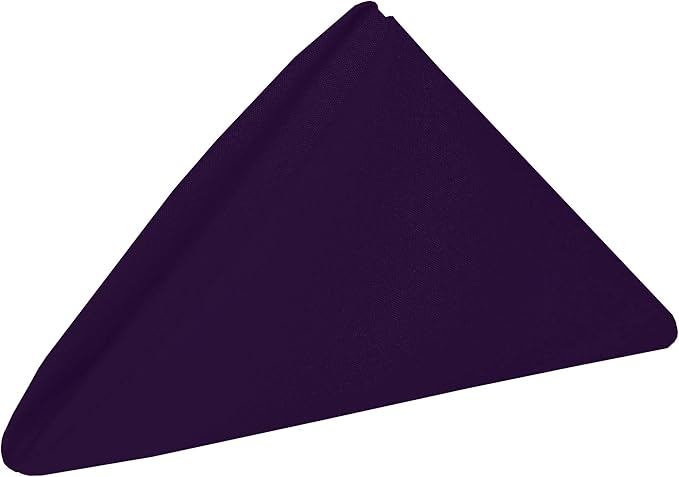 Ultimate Textile Cotton-Feel Purple Cloth Napkins - 17" x 17" (Set of 24) Washable Dining Quality Polyester, Wrinkle & Stain Resistant