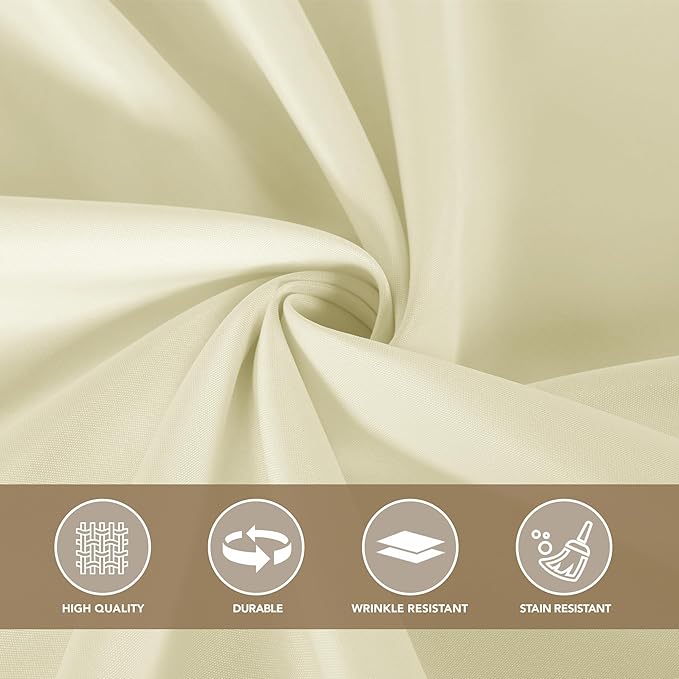 sancua Round Tablecloth 108 Inch Diameter, 6 Pack - Circle Polyester Fabric Table Cloth for Wedding Party Reception Banquet Birthday, Washable Formal Table Cover (Fit 42-96 Inch Tables), Beige