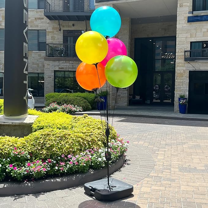 Reusable Outdoor Balloon Clusters - Helium Free, All-Weather, Durable, Plastic Balloons for Advertising, Real Estate, Grand Openings & Events (Yellow, Pink, Aqua, Lime, Orange)