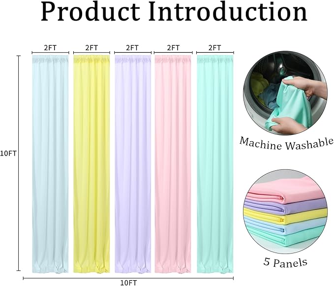 Unicorn Backdrop Pastel Rainbow Backdrop for Girls Birthday Baby Shower Unicorn Theme Party Decorations 10×10ft
