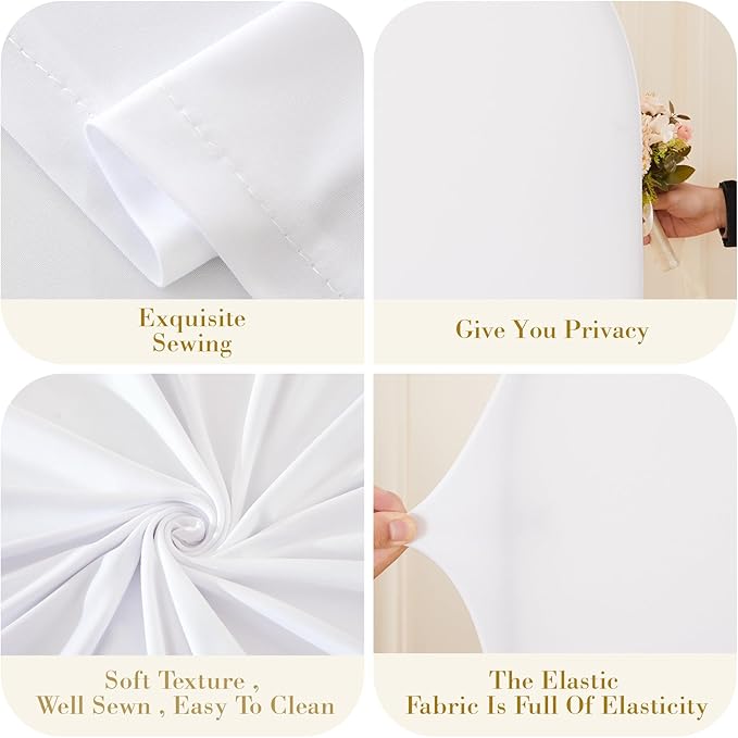 White Photo Arch Backdrop Cover Set of 2 Spandex 7.2 and 6ft White Arch Covers Stretchy Backdrop Wedding Balloon Arch Stand Covers for Birthday Party Baby Shower Bridal Shower Arches Background