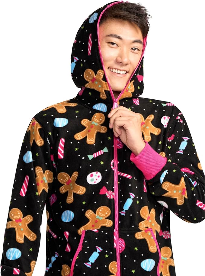 Tipsy Elves Christmas Onesies for Adults - Comfy Unisex Matching Holiday Jumpsuits with Convenient Pockets