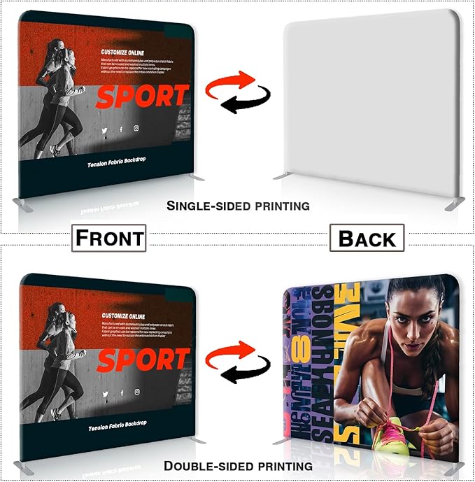 Tension Fabric Displays Stand Custom Banner 13 x 8 FT Straight Trade Show Exhibit Booth Trade Show Backdrop Display Aluminum Frame Holders