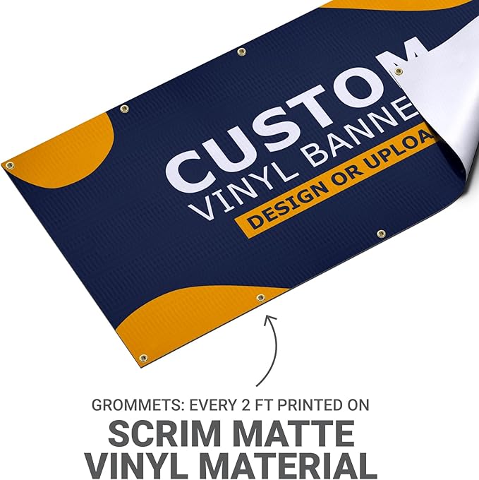 GotPrint Custom Banner 13oz Matte | Personalized Custom Vinyl Banner for Grand Openings, Graduations, Parties, Event Promotions | Add Your Text, Logos, Image, Indoor or Outdoor Use, 3 ft x 6 ft