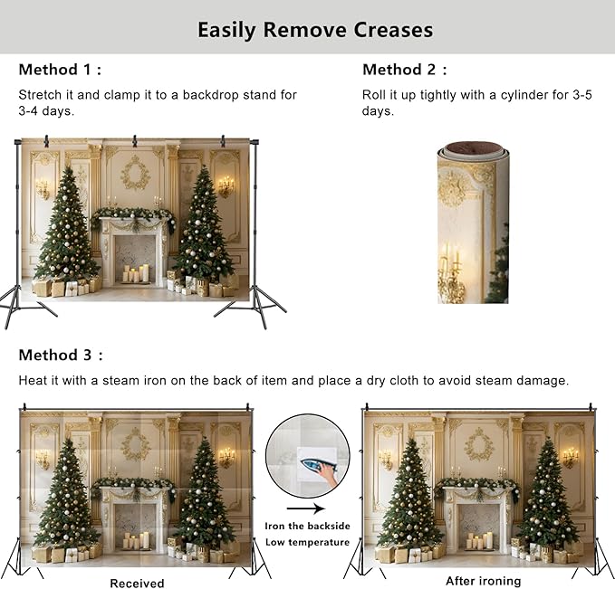 YongFoto Christmas Fireplace Backdrop 15x10ft Room Christmas Trees Classic Retro Wall Photography Background New Year Xmas Eve Family Winter Holiday Party Banner Photoshoot Wallpaper Photo Booth
