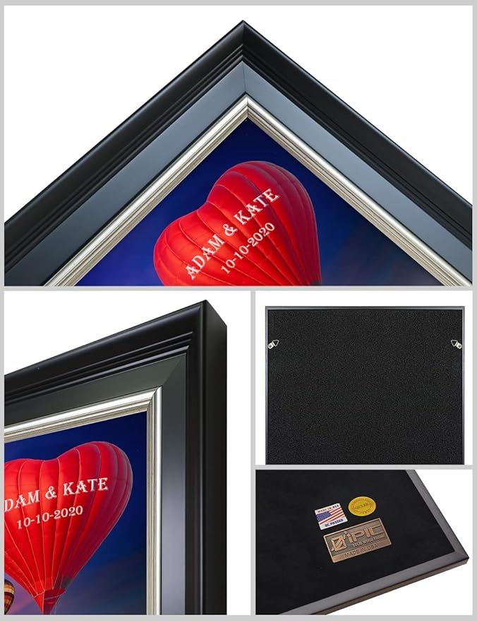 IPIC - Romance on High, Personalized Ideal Gift Custom Framed Wall Art with Names and Date, Giclee Prints with Solid Wood Frame, Unique and Memorable Present. Wall Art for Home Decor.